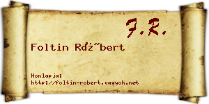 Foltin Róbert névjegykártya